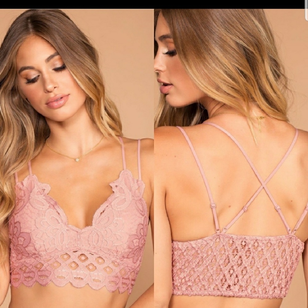 💛🐝SALE!!💛🐝 MAUVE TRENDY LACE BRALETTE 🔥 - Picture 2 of 5